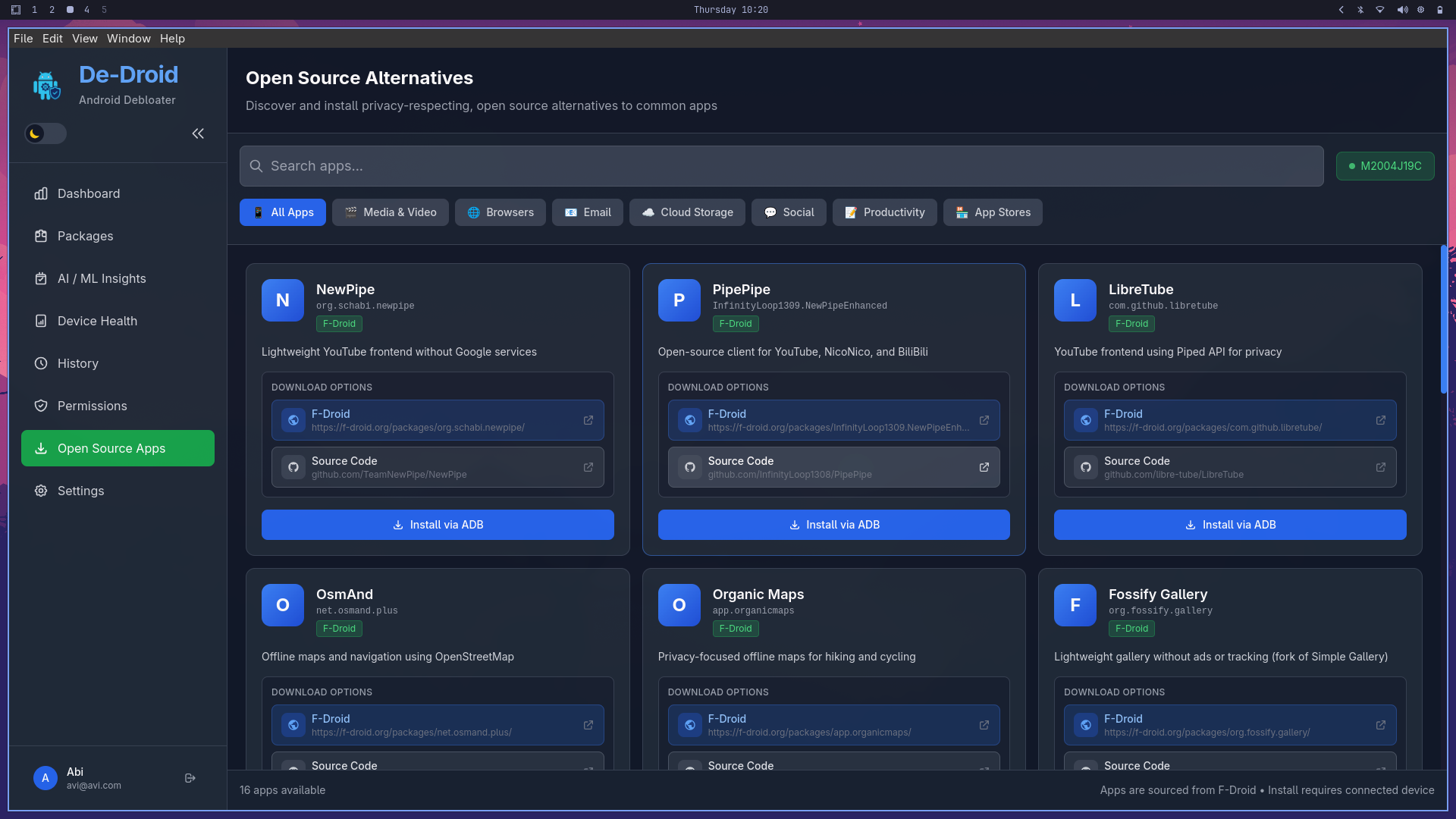 De-Droid Open-Source Alternatives