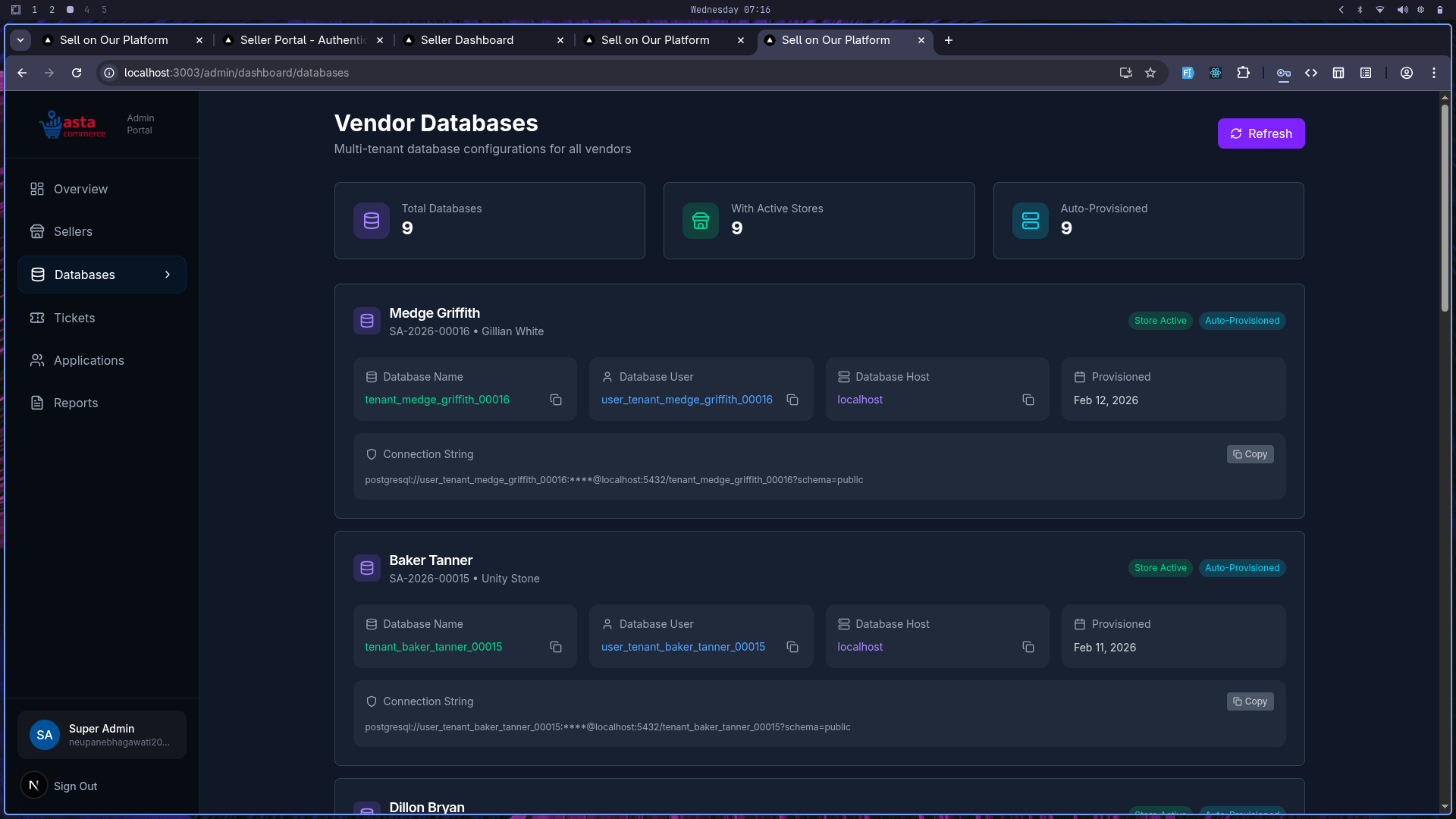 Admin Dashboard - Database Management