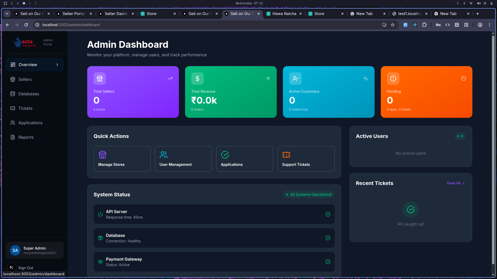 Admin Dashboard - User Status
