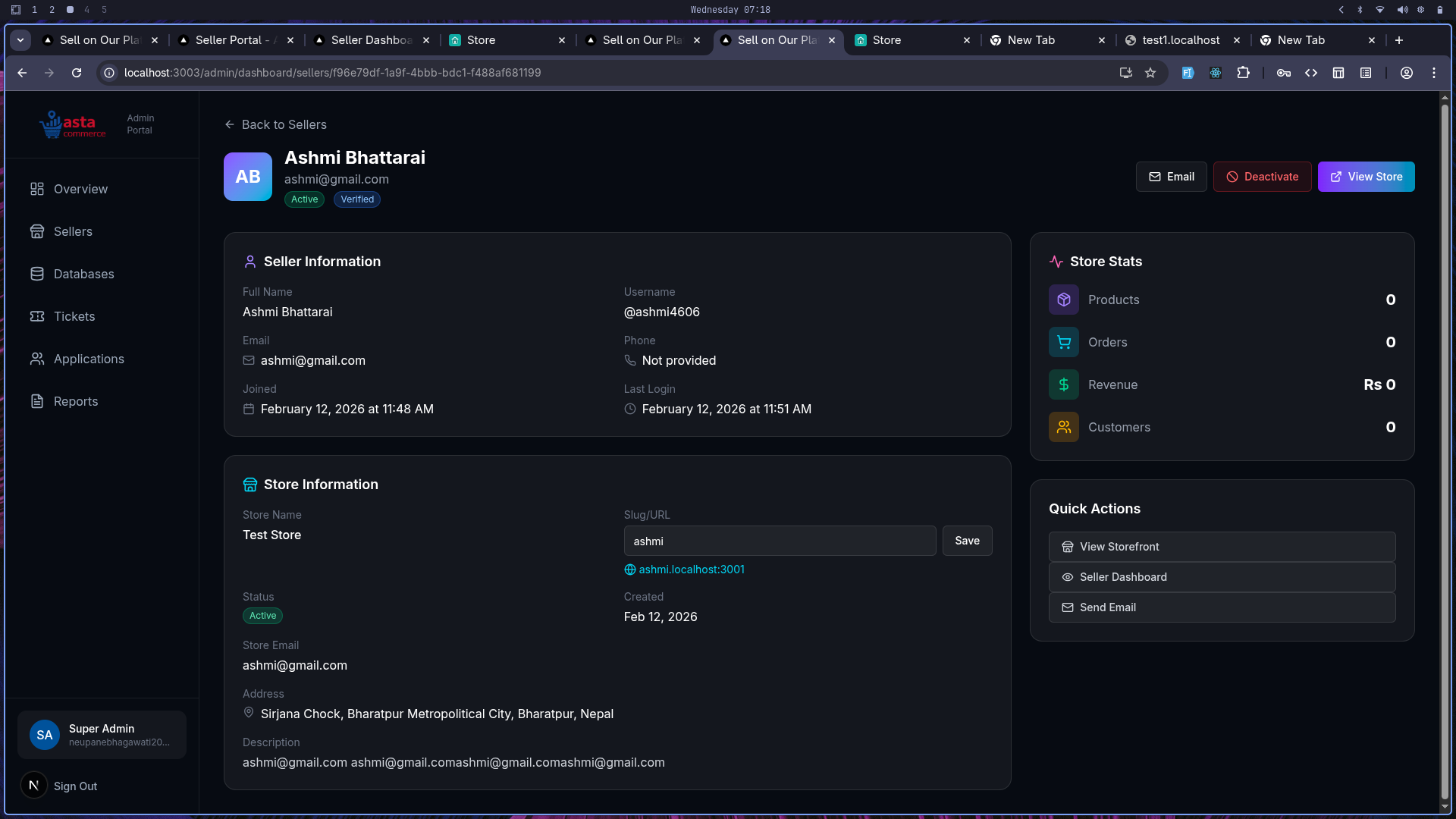 Seller Access Information
